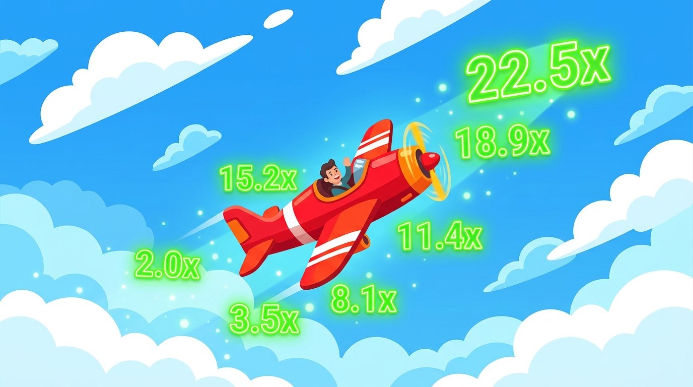 Aviator crash game com avião decolando