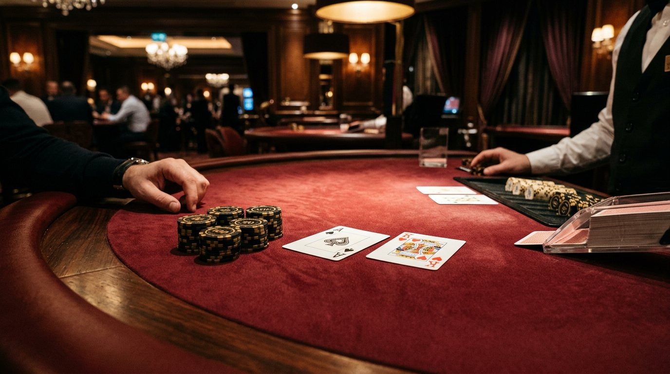Blackjack mesa com cartas